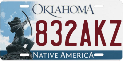 OK license plate 832AKZ