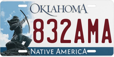 OK license plate 832AMA