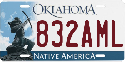 OK license plate 832AML