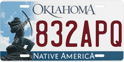 OK license plate 832APQ