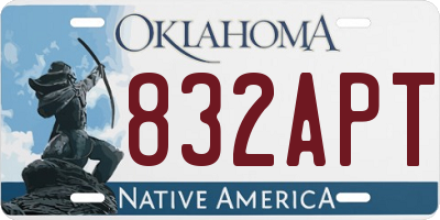 OK license plate 832APT