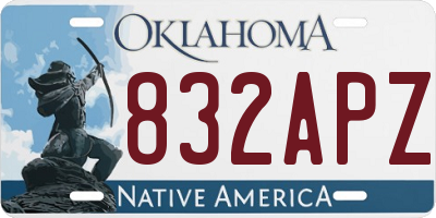 OK license plate 832APZ
