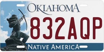 OK license plate 832AQP