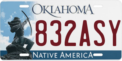 OK license plate 832ASY