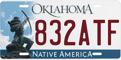 OK license plate 832ATF
