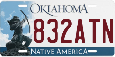 OK license plate 832ATN