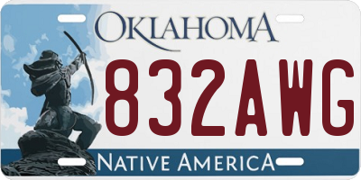 OK license plate 832AWG