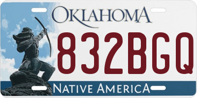 OK license plate 832BGQ