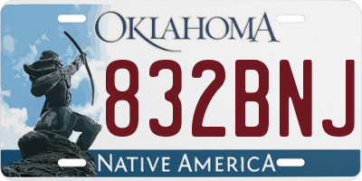 OK license plate 832BNJ