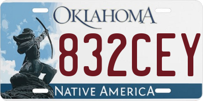 OK license plate 832CEY