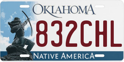 OK license plate 832CHL
