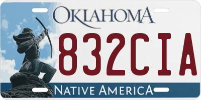 OK license plate 832CIA