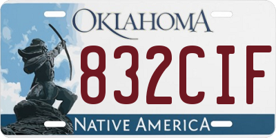 OK license plate 832CIF