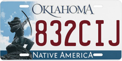 OK license plate 832CIJ