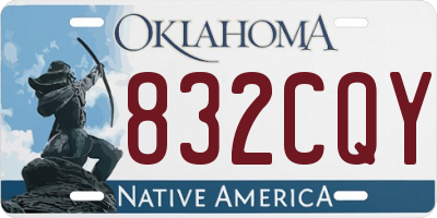OK license plate 832CQY