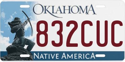 OK license plate 832CUC
