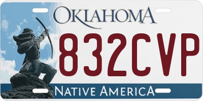OK license plate 832CVP