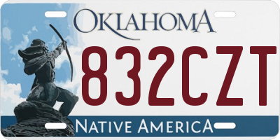 OK license plate 832CZT