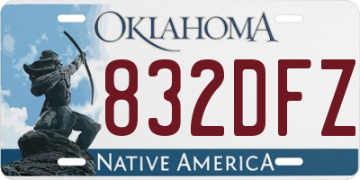 OK license plate 832DFZ
