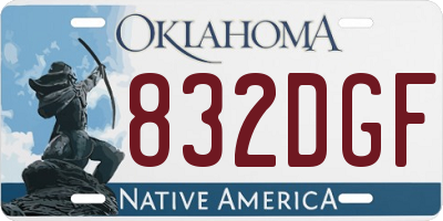 OK license plate 832DGF