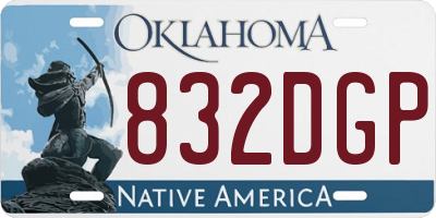 OK license plate 832DGP