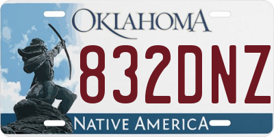 OK license plate 832DNZ