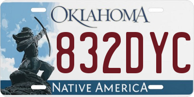OK license plate 832DYC