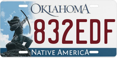OK license plate 832EDF