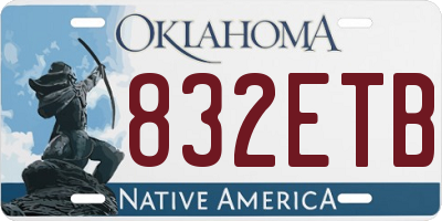 OK license plate 832ETB