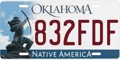 OK license plate 832FDF