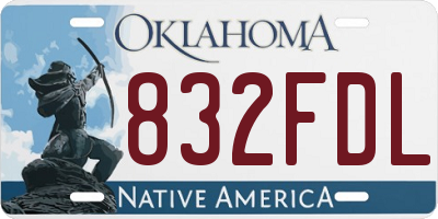 OK license plate 832FDL