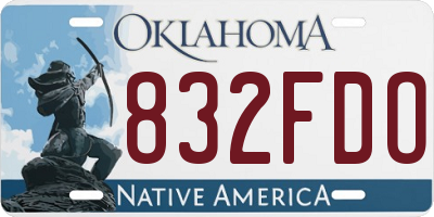 OK license plate 832FDO