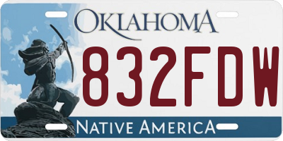 OK license plate 832FDW