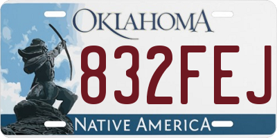 OK license plate 832FEJ