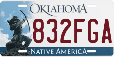 OK license plate 832FGA