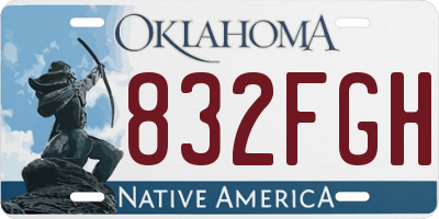 OK license plate 832FGH