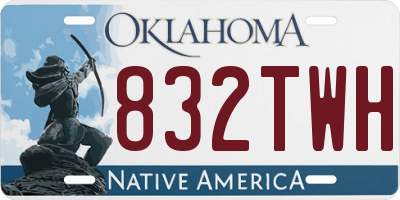 OK license plate 832TWH
