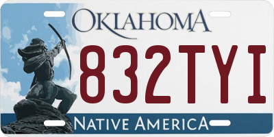 OK license plate 832TYI