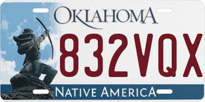 OK license plate 832VQX
