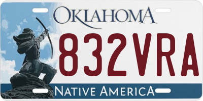 OK license plate 832VRA