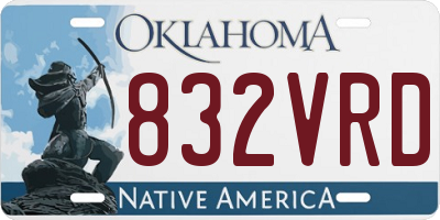 OK license plate 832VRD