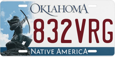 OK license plate 832VRG