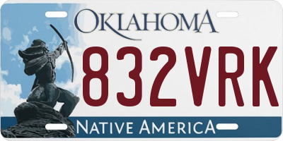OK license plate 832VRK