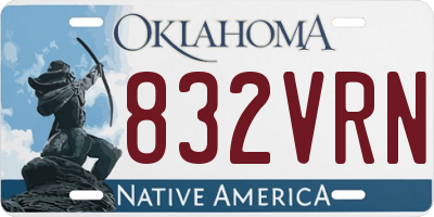 OK license plate 832VRN