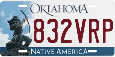 OK license plate 832VRP