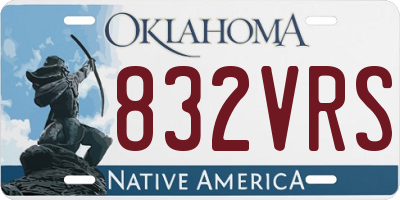 OK license plate 832VRS