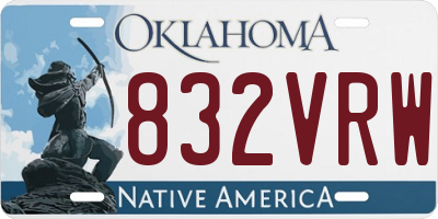 OK license plate 832VRW