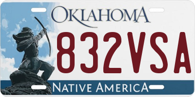 OK license plate 832VSA