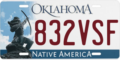 OK license plate 832VSF
