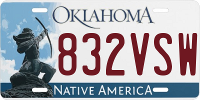 OK license plate 832VSW